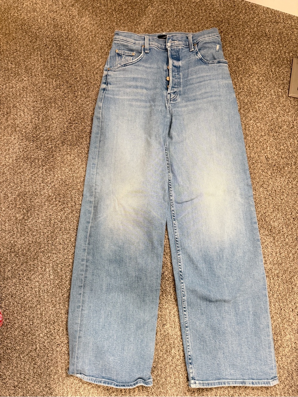 MOTHER Light Blue High-Rise Wide Leg Jeans